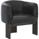 Trine Dark Brown / Vintage Black Night Leather Lounge Chair
